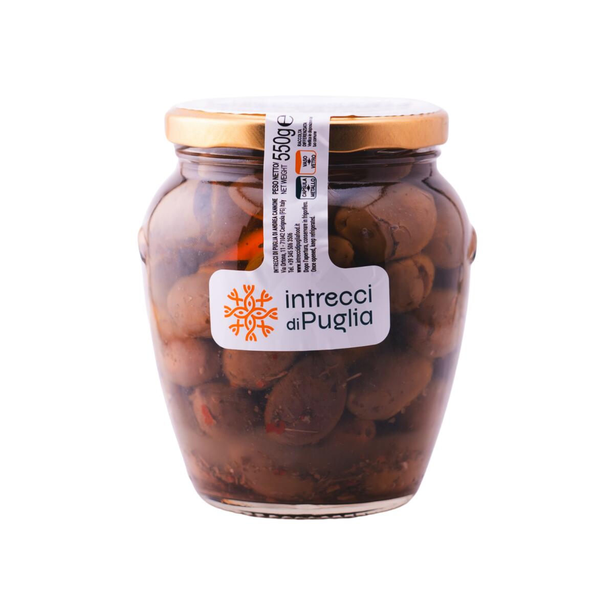 Olive schiacciate in olio