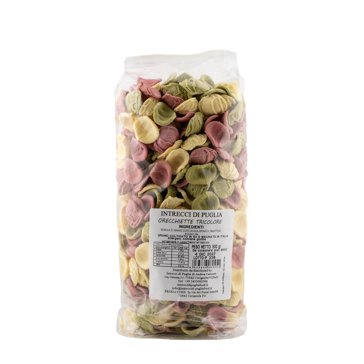Orecchiette Pugliesi Tricolore - 500g