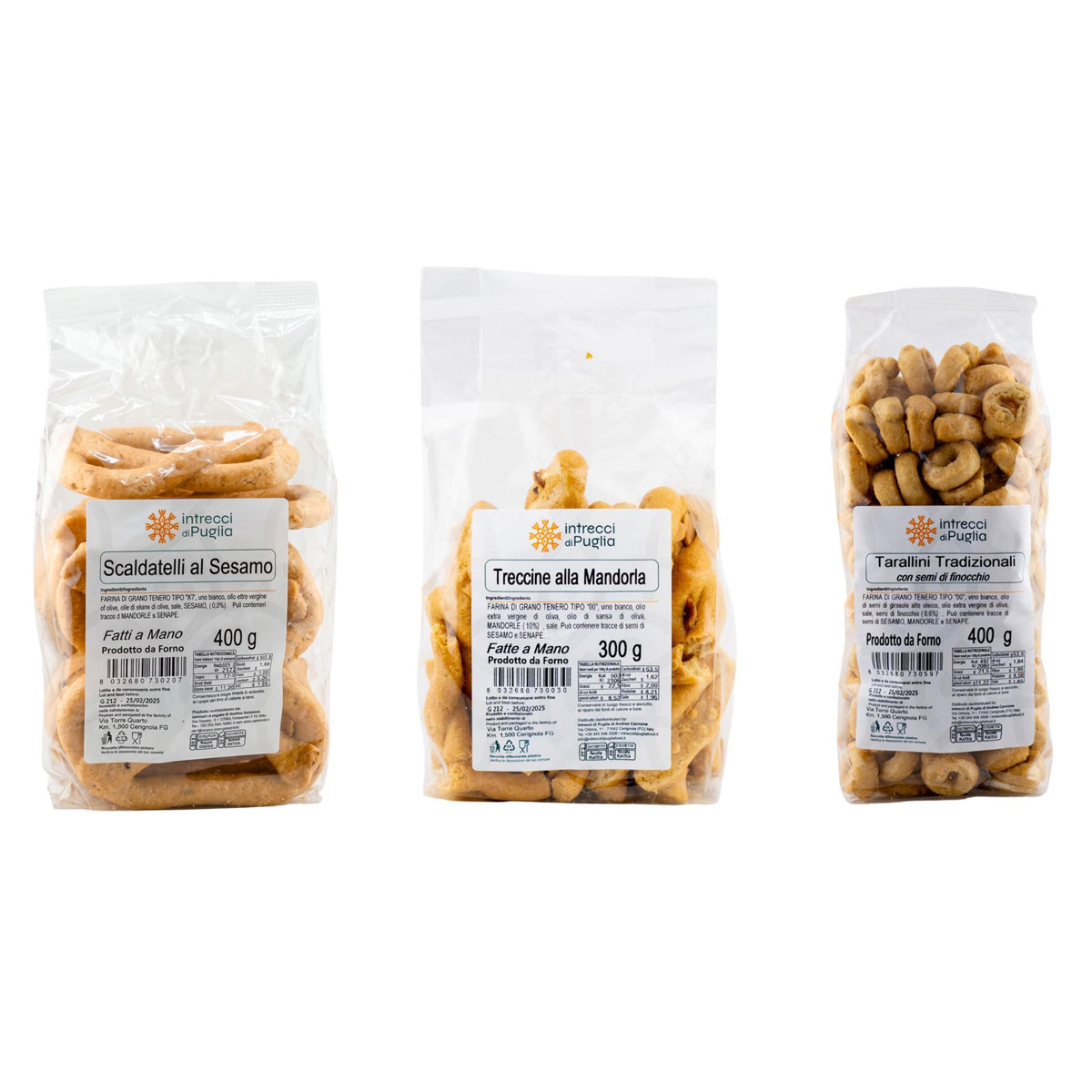 Tris di Scaldatelli + Taralli + Treccine alle mandorle